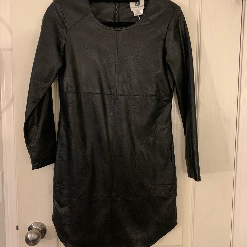 Vicky and Lucas Faux Leather Dress.